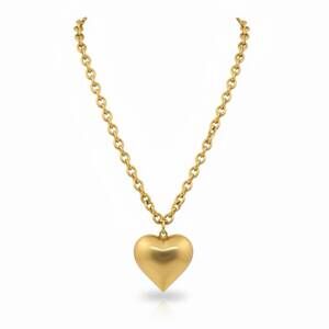 NEW YOCHI women's large heart necklace in gold